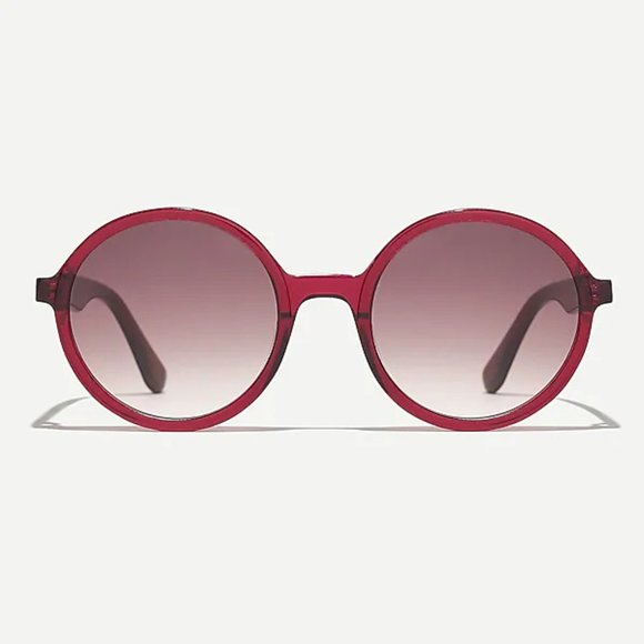 J. Crew Accessories - J Crew Retro Oversized Circle Sunglasses Port Wine